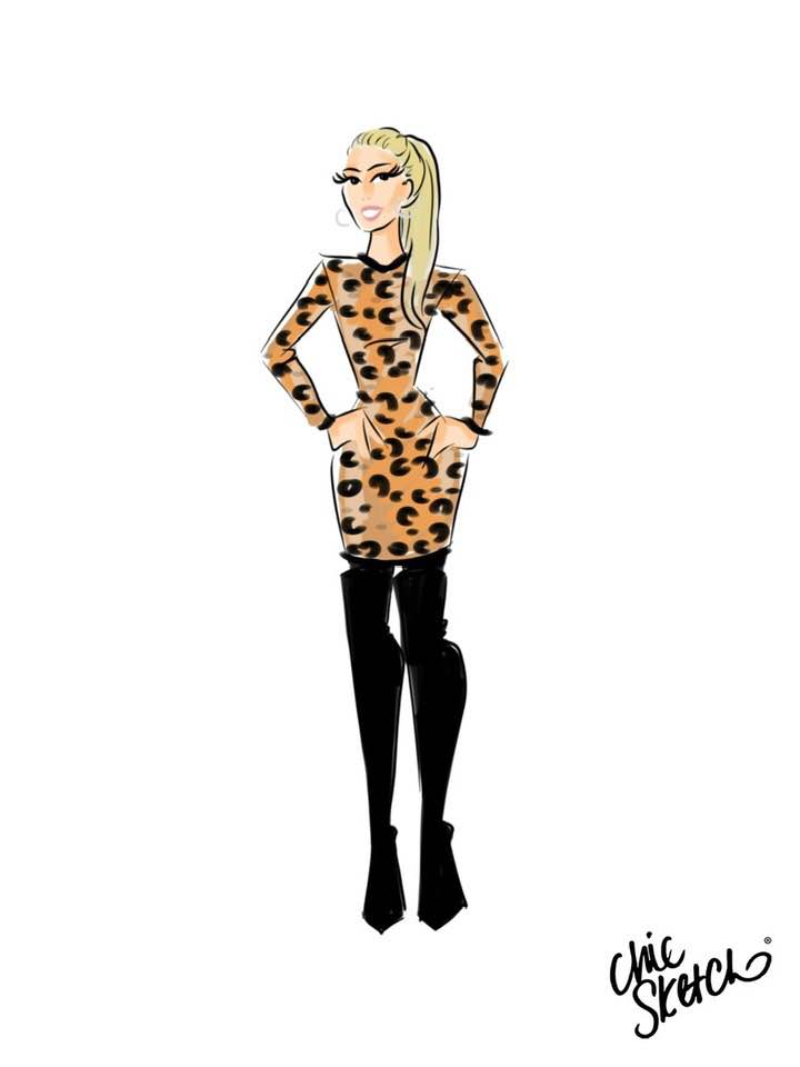 RED Valentino leopard dress Chic Sketch
