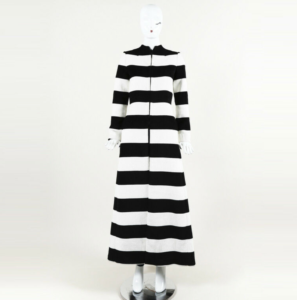 Alice and Olivia long black and white striped jacket